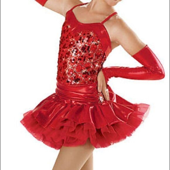 Weissman Dance costume Red tutu ballet jazz dress leotard 6150 small child SC 6 - Picture 1 of 13